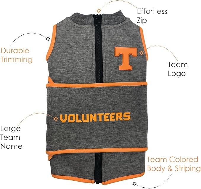 NCAA Tennessee Volunteers Dog Anxiety Shirt Calming Soothing Vest for Dogs Cats with Anxiety, Fears, Fireworks, Loud Noises, Dark, Lonely Keeps Dogs Calm Feeling Safe, Relaxing Jacket Medium