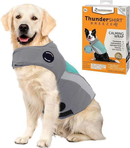 ThunderShirt Breeze for Dogs, X-Large, Aqua, Extra Breathable Mesh Fabric, Dog Anxiety Relief Vest for Every Day Stress & Calming During Thunder Storms and Fireworks