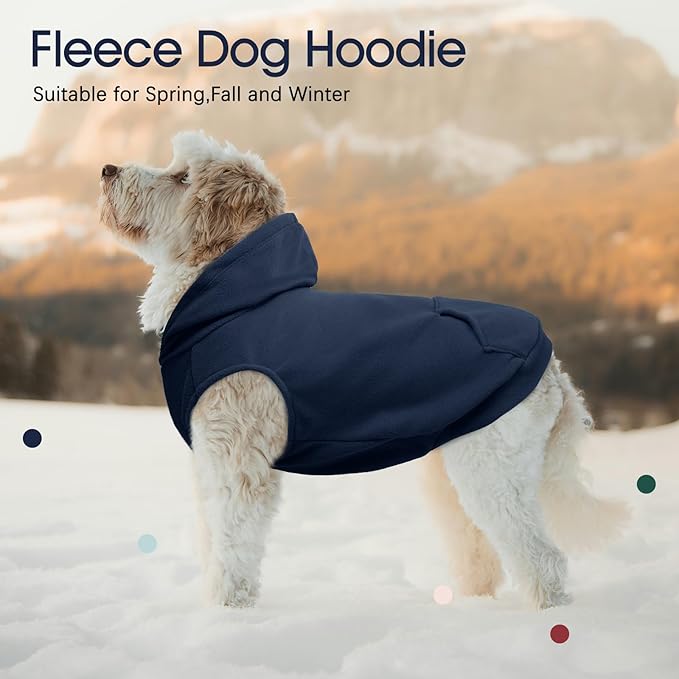 IECOii Warm Dog Hoodie for Large Dogs, Extra Large Dog Hoodie Fleece Vest with Leash Hole & Pocket, Big Dogs Sweatshirt for Giant Breed, Pullover Sleeveless Great Dane Sweater, Blue, 4XL