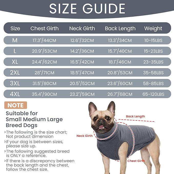 ROZKITCH Dog Sweaters Soft Fleece Pullover Sweatshirt Pajamas, Turtleneck Warm Pet Cold Weather Jacket Stretchy Vest Jumpsuit Apparel Outfit Clothes for Small Medium Large Dogs Walking Sleep Grey M