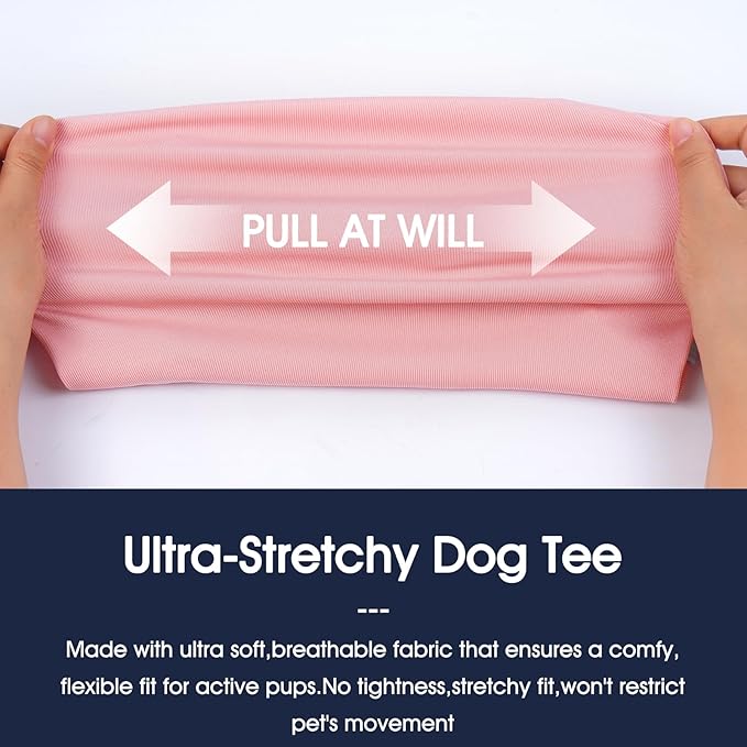 IECOii 2 Pack Large Dog T-Shirt | Non-Restrictive Fit for Running, Breathable Summer Wear - Non-stuffy Design - Keeps Pups Comfortable in Hot Weather, Pink+Green, 2XL