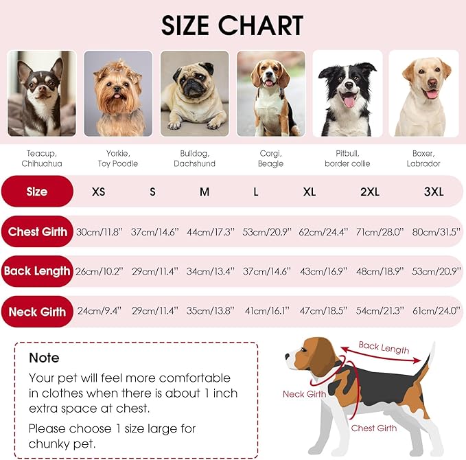 Queenmore XXL Dog Sweater, Long Sleeve Dog Sweaters, Turtleneck Dogs Sweaters for Large Breeds, Cold Weather Doggie Sweatshirt, Extra Large Pet Sweaters, Red 2XL