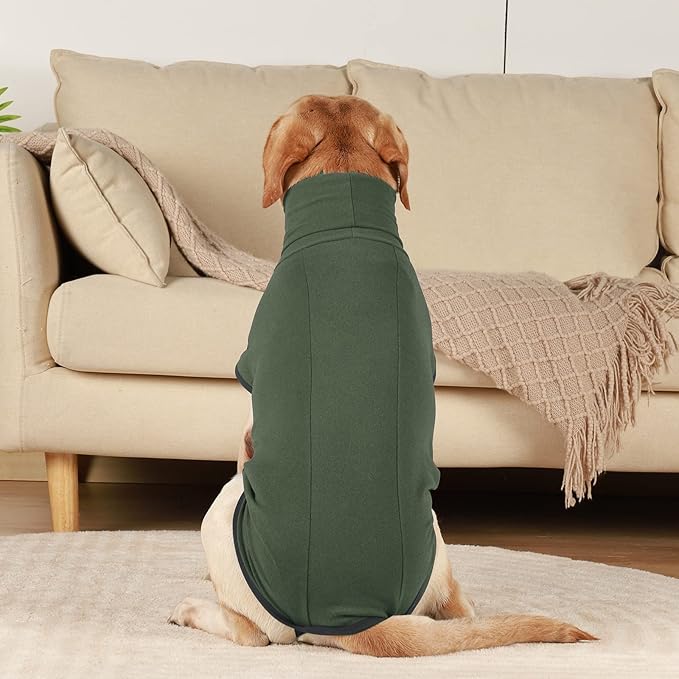 ROZKITCH Dog Winter Coat Soft Pullover Pajamas, Pet Windproof Warm Cold Weather Jacket Vest Cozy Jumpsuit Apparel Outfit Clothes for Walking Hiking Travel Sleep Green XL