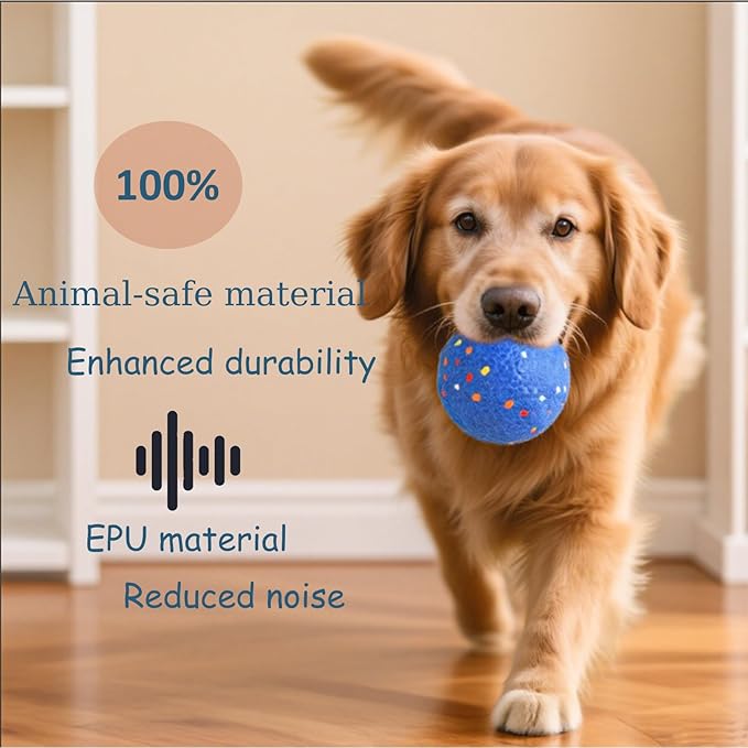 2025 Upgraded Interactive Dog Toys for Aggressive Chewers,E-TPU Interactive Dog Balls Moving Dog Toys to Keep Them Busy,Dogs Chew Toys for Dogs,Automatic Rolling Activated Dog Toy Ball Pet Supplies