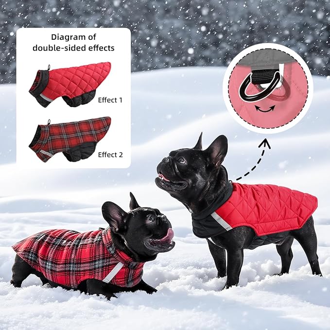 Reversible Waterproof Dog Coat - Adjustable Winter Jacket for Small to Large Breeds, Warm Cold Weather Apparel for Medium Dogs (Army Green & Orange, X-Large (Pack of 1))
