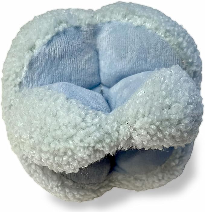Glory To Dog Blue Snuffle Knot Interactive Dog Toy 4” Puzzle Ball with 8 Squeakers & Crinkle – Treat Hiding Enrichment Toy for Puppy & Small Breed Dogs – Durable Plush Sensory Play & Stimulation