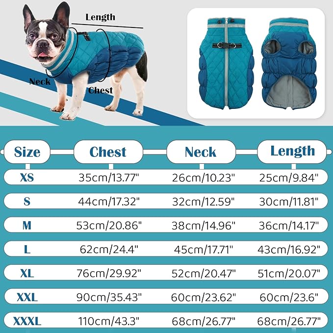 Dog Coats for Small Dogs, Puppy Coat, Warm Winter Jacket, XS Dog Coat with Harness Built in, Waterproof Pet Cold Weather Coats, Puppy Winter Clothes Snowsuit Chihuahua Maltese,XS