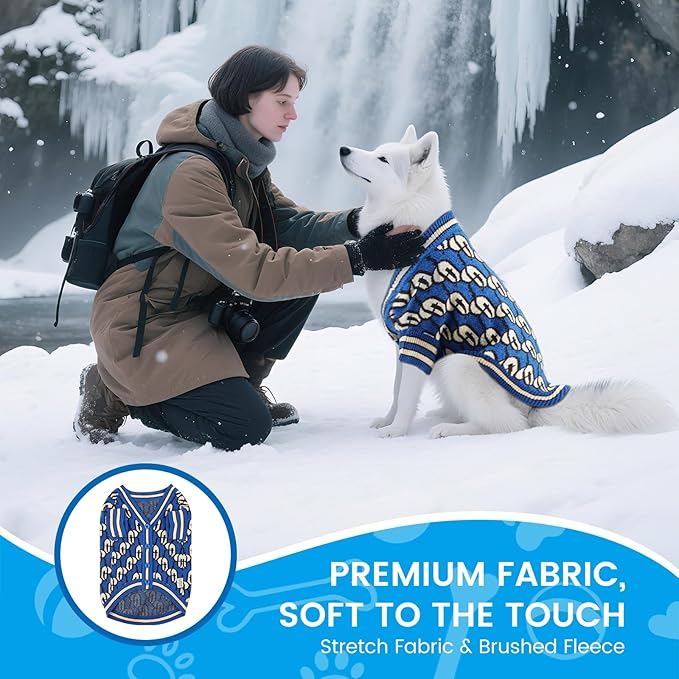 Pet Sweaters for Dogs Boys and Girls, Dynamic Letter Patterned Dog Sweater,Dog Cardigan,Pet Clothes,Pet Knitted Clothing,Fit for Different Seasons and Kinds of Dogs(Blue 3XL)