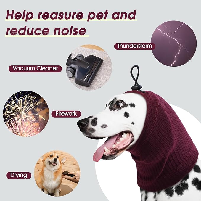 ROZKITCH Dog Shirt with Hoodie Dog Ears Cover 2 in 1, Soft Lightweight Dog Striped T Shirt Pullover Dog Tank with Detachable Ear Wrap, Dog Hoodie Tshirt Dog Boy Girl, Stretchy Sweater WineRed S