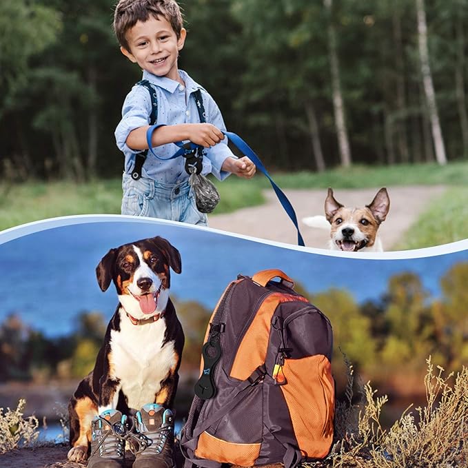 PuppyDoggy Dog Poop Bag Holder for Leash Waste Bag Carrier Dog Poop Bag Dispenser for Walking Running Bicycle Accessory 2 pieces (Blue)