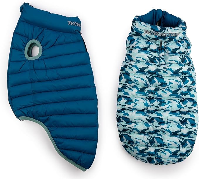 Winchester Pet Premium Reversible Dog Puffer Vest, Blue, Small