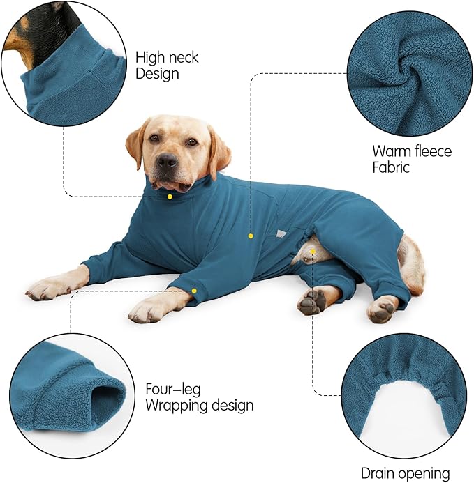 Dog Winter Coat for Small Medium Large Dog for Run Walk Sleep Pet Warm Fleece Sweater & Windproof Pajamas Snow Jacket Xs Turquoise