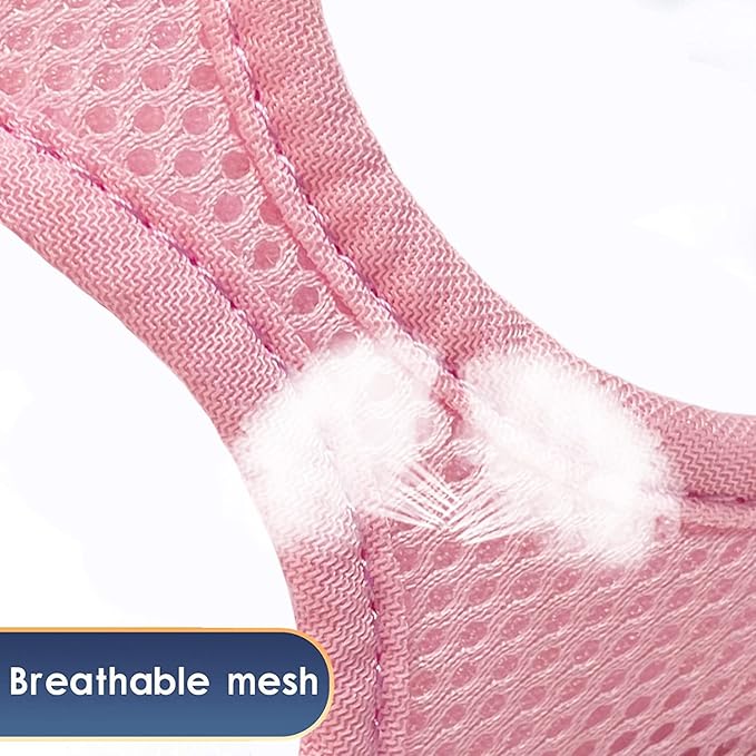 YIMEIS Dog Harness and Leash Set, No Pull Soft Mesh Pet Harness, Reflective Adjustable Puppy Vest for Small Medium Large Dogs, Cats (Pink, Medium)