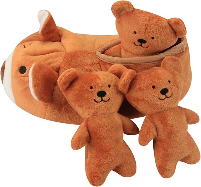 IFOYO Hide and Seek Plush Dog Toy Squeaky Bear Interactive Puppy Toys, Durable Enrichment Toys for Mental Stimulation and Anxiety Relief