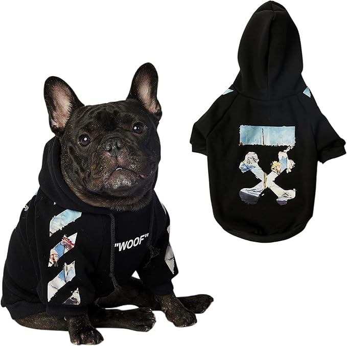 ChoChoCho Woof Dog Hoodie, Designer Dog Hoodies for Small Medium Large Breeds, Art Collection Dog Sweatshirts, Street Drawstring Hoodies Outfit Clothes for Puppy Puppies (3XL, Monet Painting)