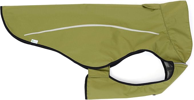 Mile High Life Dog Raincoat, Adjustable Waterproof Reflective Rain Jacket for Small Medium Large Dogs, Lightweight Breathable Pet Rain Coat with Leash Hole(Lime Yellow,M Chest 26-32")