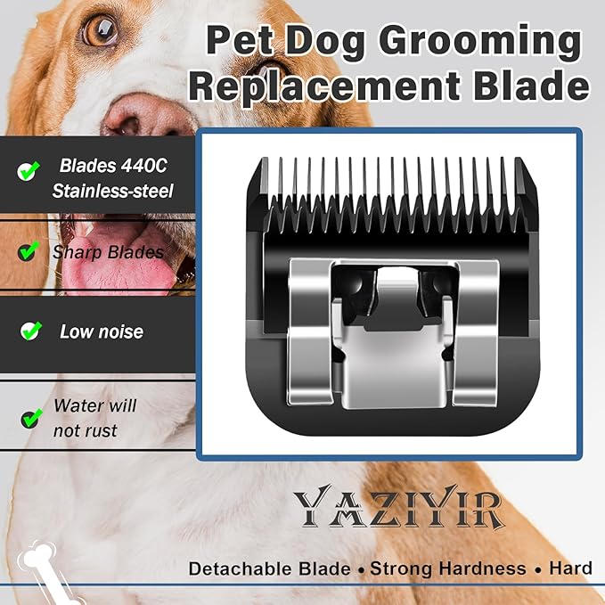 3 Pack 10# Detachable Dog Grooming Steel Blades,Compatible with Andis,Oster A5,Wahl KM-10 Series,Cut Length 1/16-Inch 1.5MM （Black）