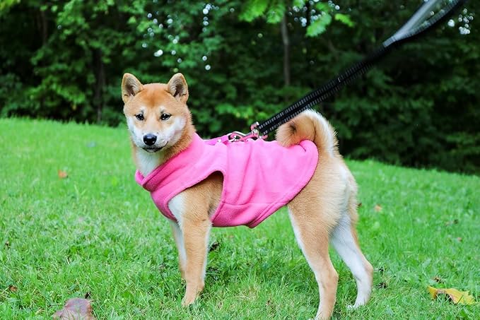 JACKO & CO - Fleece Vest Dog Sweater with Leash Ring - Soft, Warm & Lightweight Pullover Coat for Small & Medium Dogs, Puppies & Cats - Cozy Fall/Winter/Spring Pet Jacket (Pink, XS (2-4lbs))