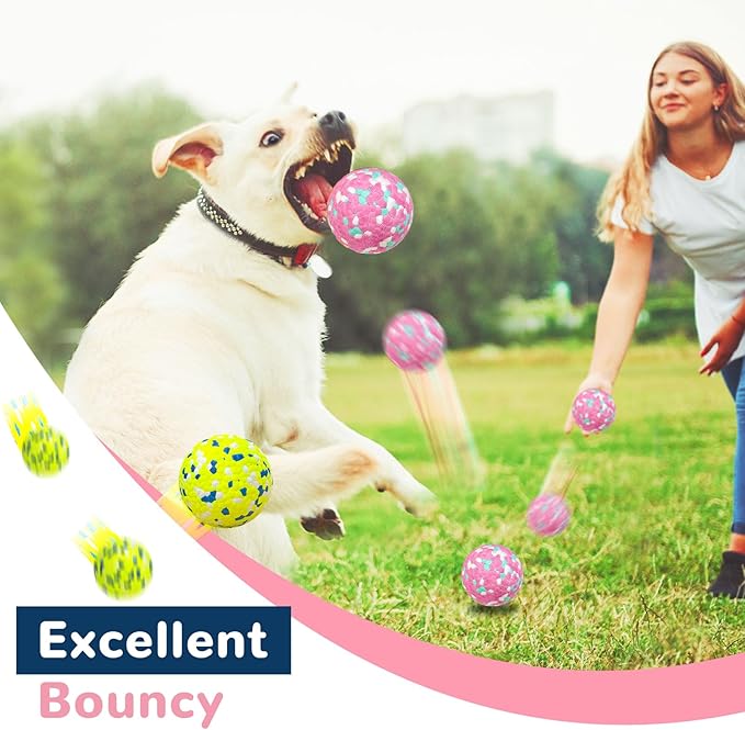 Petcare 2 Pack Dog Balls Toys for Aggressive Chewers Indestructible Tennis Balls for Medium Large Dogs Water Toy Chew Ball Tough Durable Big Dog Toys Bouncing Ball for Dogs to Fetch, Pink+Green