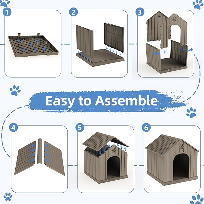 Vixzen Dog House Outdoor & Indoor Resin Snug Small Dog Bed for Daily Comfort