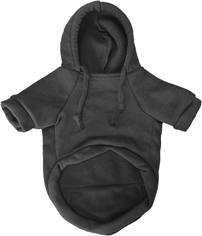 Jecikelon Pet Dog Cold Weather Coat with Pocket Winter Dog Hoodie Warm Puppy Clothes for Small Dogs Chihuahua Clothing (Medium, Y02-Black)