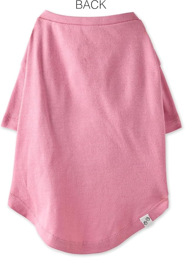Toby II - The Perfect Tee, 8 Pack Short Sleeve Pet T-Shirt 100% Organic Cotton Tees Clothes for Small, Medium, Large Dogs, Rainbow Pink, X-Large