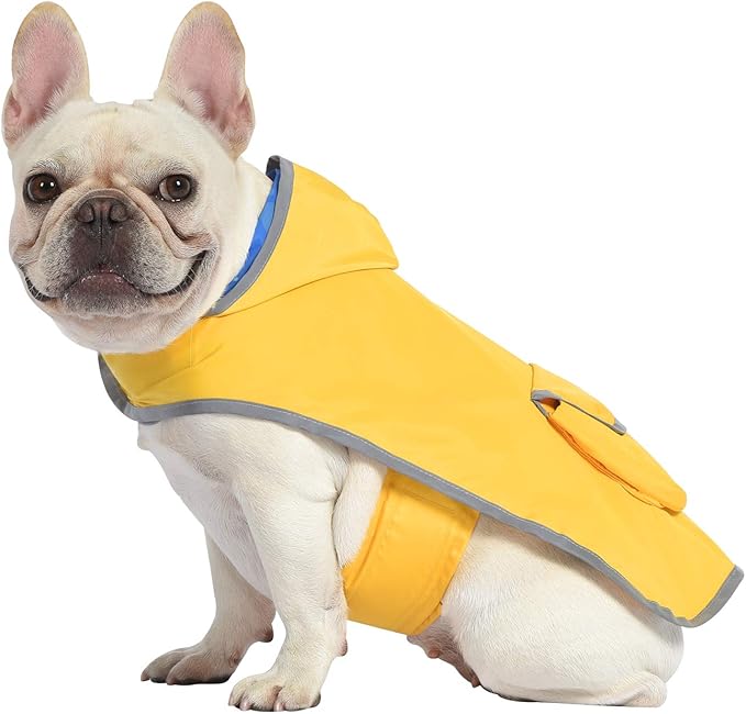 HDE Reversible Dog Raincoat Hooded Slicker Poncho Rain Coat Jacket for Small Medium Large Dogs Ducks Yellow - S