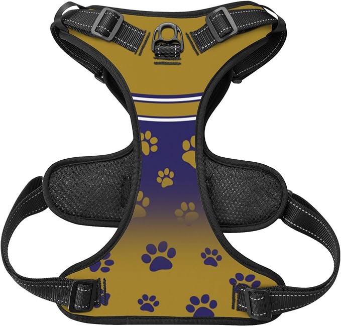 Custom Baltimore Dog Harness with Reflective Stripes Personalized Name and Number Dog Vest Harness with Pet Traction Rope for Small Medium Large Dog