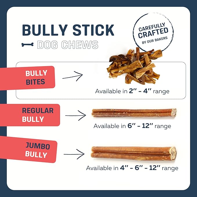 Big Lu - 2-4” Bully and Braided Sticks, 1 lb Bag, 100% Grass-Fed Beef Chews, Fully Digestible Treats for Puppies and Small to Medium Dogs, Natural Single-Ingredient Chews for Keeping Dogs Busy