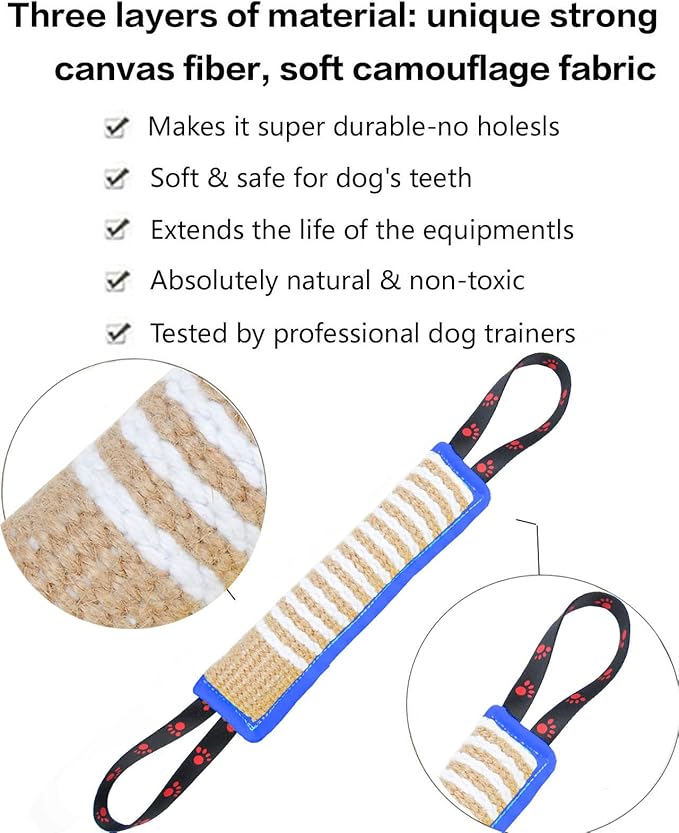 Clysoru Dog Tug Toy Dog Tough Jute Bite Pillow Lasting Training Equipment Puppy to Large Dogs Interactive Toy for Large Dogs and Small Dogs