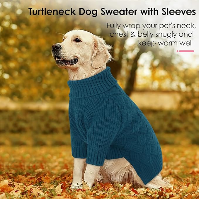 AOFITEE XXL Dog Sweater, Dog Sweaters for Large Dogs, Dogs Halloween Sweater, Turtleneck Large Pet Sweaters for Female Male, Solid Winter Sweatshirt for Golden Retriever, Labrador, Doberman, XXL