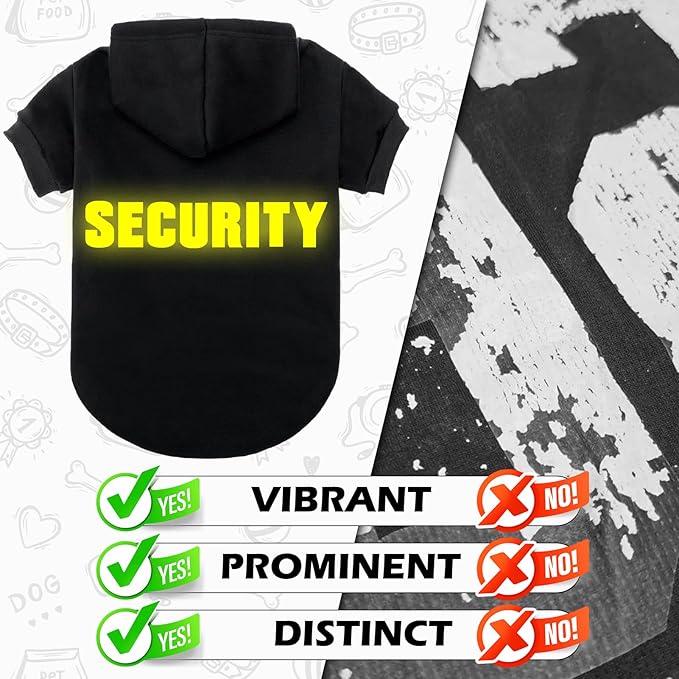 EXPAWLORER Security Dog Hoodie Puppy Sweater - Dog Sweatshirt Soft Fleece Lined Pet Clothes, Cold Weather Hooded Jacket Coat Keep Warm for Small Medium Large Dogs Cat, Small
