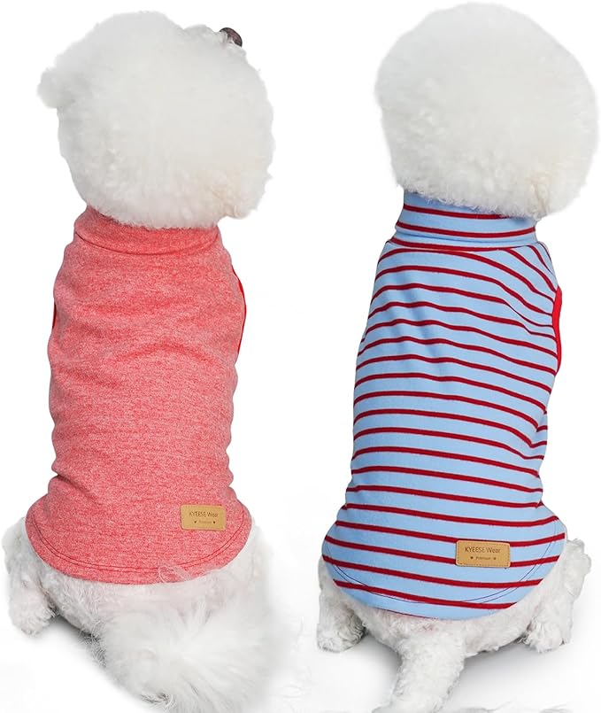 KYEESE 2Pack Dog Sweater Soft Dogs Clothes Warm Dachshund Clothes Stretchy Pet Sweatshirt Dog Sweaters for Small Dogs Girl Turtleneck Pet Coats Pullover Small Pets Sweaters