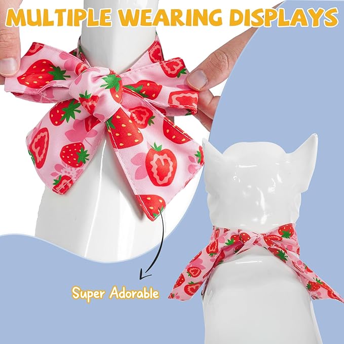 SCENEREAL Summer Dog Bandana, Double Side Dog Scarf for Small Medium Large Dogs Cats Puppy,Holiday Bandanas for Dogs Boys Girls, Premium & Soft Fabric Pet Accessories for Birthday Party Days, (Size M)