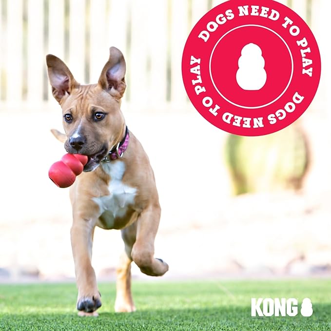 KONG Puppy - Natural Teething Rubber Chew Toy for Dogs - Stuffable Dog Toy for Extended Playtime - Chew & Fetch Toy for Puppies - For Large Puppies - Blue