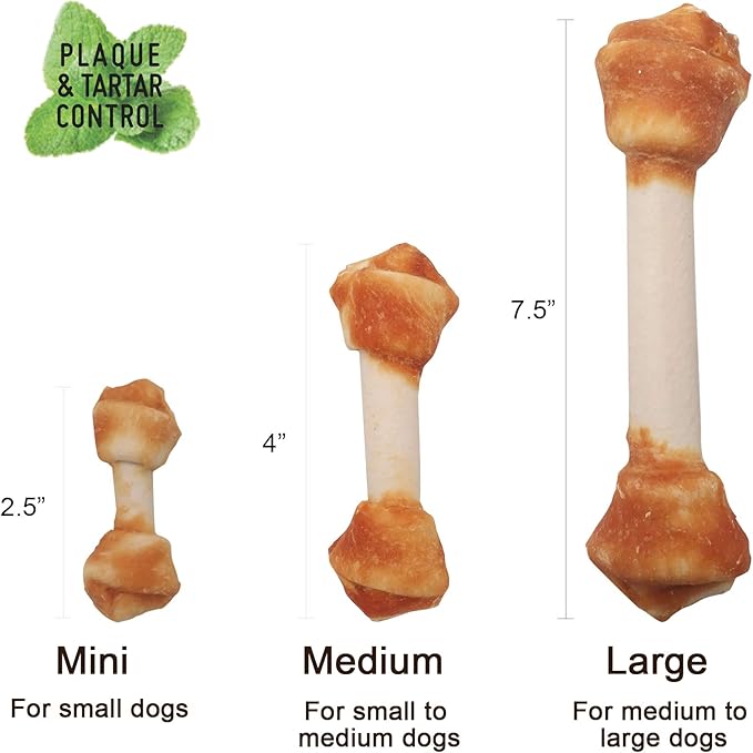 Premium Dog Chew Bones for Small Dogs, Rawhide Free, Grain Free, Made with Limited Ingredients, Delicious Mini 18pcs/Pack x 2packs