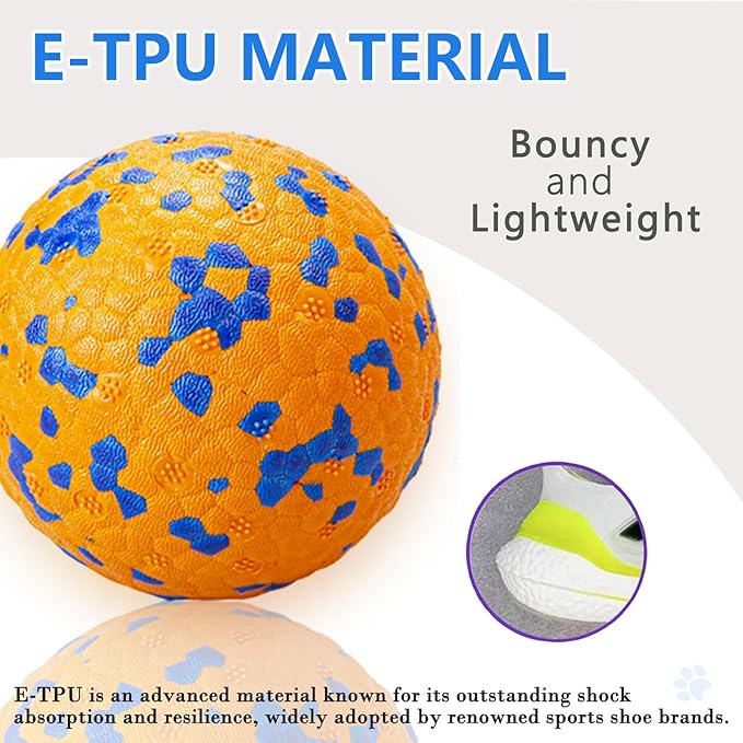 4Pcs Super Bouncy Dog Balls, Fun Indestructible Tennis Balls for Aggressive Chewers, Durable Floating Fetch Toys for Small Dogs with Lifetime Replacement