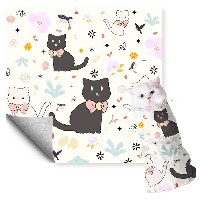 27.6"Cat Grooming Wrap (for nail trimming and veterinary care) - Large-Scale Anti-Escape Cat Containment Device- Multifunctional pet grooming essential, (C1 Suitable for 15 lbs)