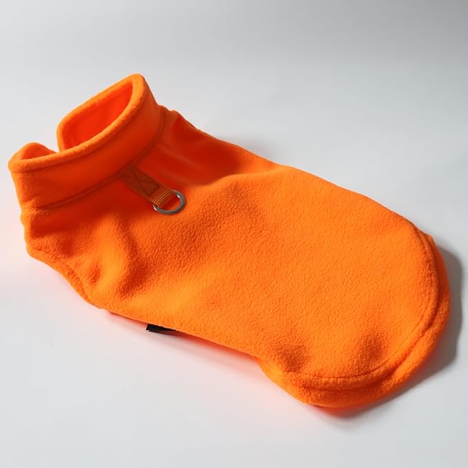JACKO & CO - Fleece Vest Dog Sweater with Leash Ring - Soft, Warm & Lightweight Pullover Coat for Small & Medium Dogs, Puppies & Cats - Cozy Fall/Winter/Spring Pet Jacket (Pumpkin, X-Small 2-4lbs)