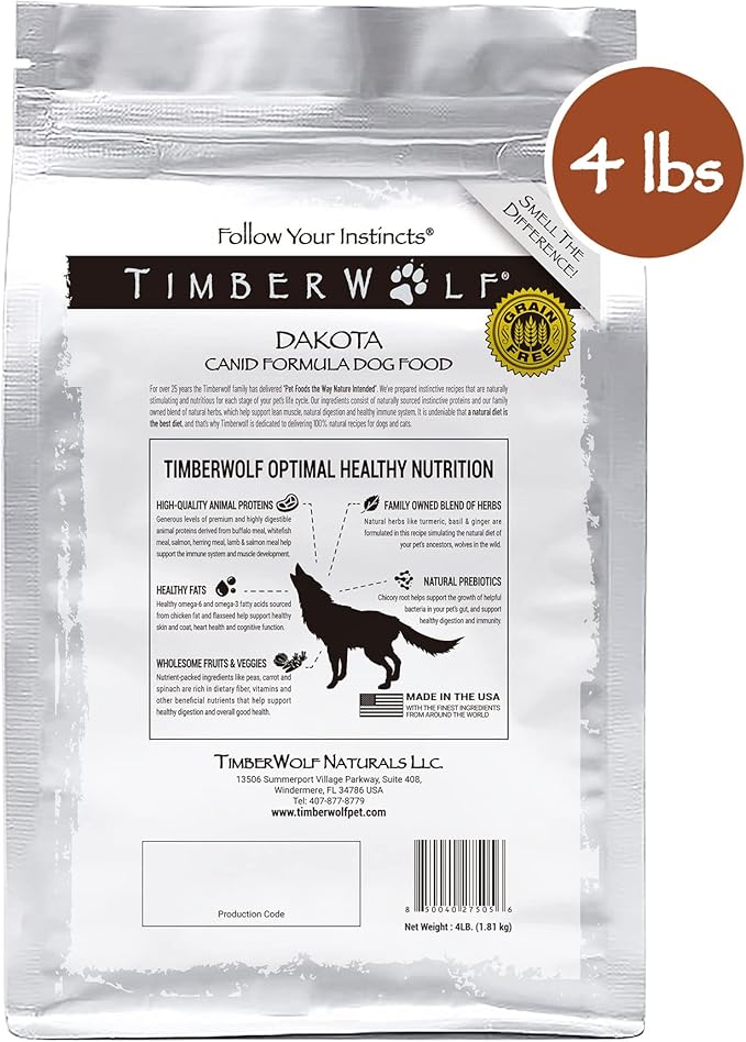 Timberwolf Dakota Buffalo Recipe Dry Dog Food 4lb