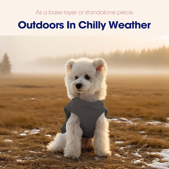 FUAMEY Dog Fleece Vest for Large Dogs,Warm Stretchy Dog Sweatshirts Pullover with Leash Hole Dogs Sweater Soft Pet Turtleneck Cozy Pet Vest Lightweight Sleeveless Grey XL