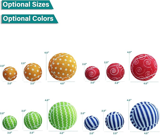 AMA SPORT Squeaky Tennis Balls for Dogs 4 Pack 2.5" Squeaky Tennis Balls for New Puppy Small Medium Dog Toys for Fetch, Exercise, Outdoor Play