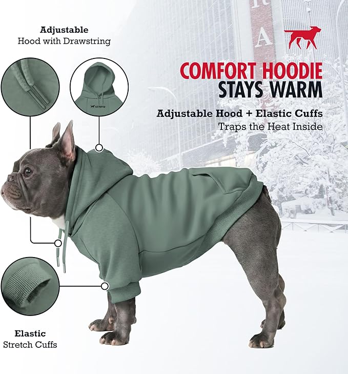 Tuff Pupper Dog Hoodie | Premium Quality 100% Organic Cotton | Ultra Soft Interior for Superior Comfort | Elastic Cuffs & Drawstring for Warmth | Stretch Fit Suitable for All Breeds (Teal, 3XL)