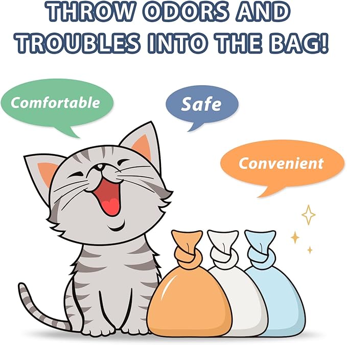 Odor Sealing Waste Disposal Bags L/120 Count Cat Litter Bags Unscented Cat poop bags Large Capacity Diaper Disposal or Pet Waste Bags[Color:Blue]