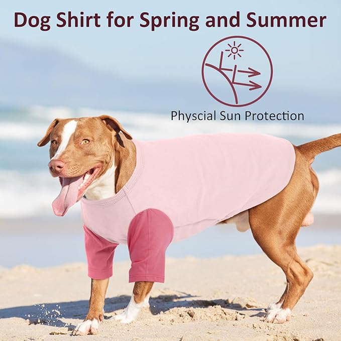 IKUPUKO 2 Pack Dog T-Shirts for Extra Large Dogs Soft Breathable Cotton Shirt Shedding Control Clothes for Great Dane, Summer Hot Weather Walking, Seaside, Park Play, XXXXXL