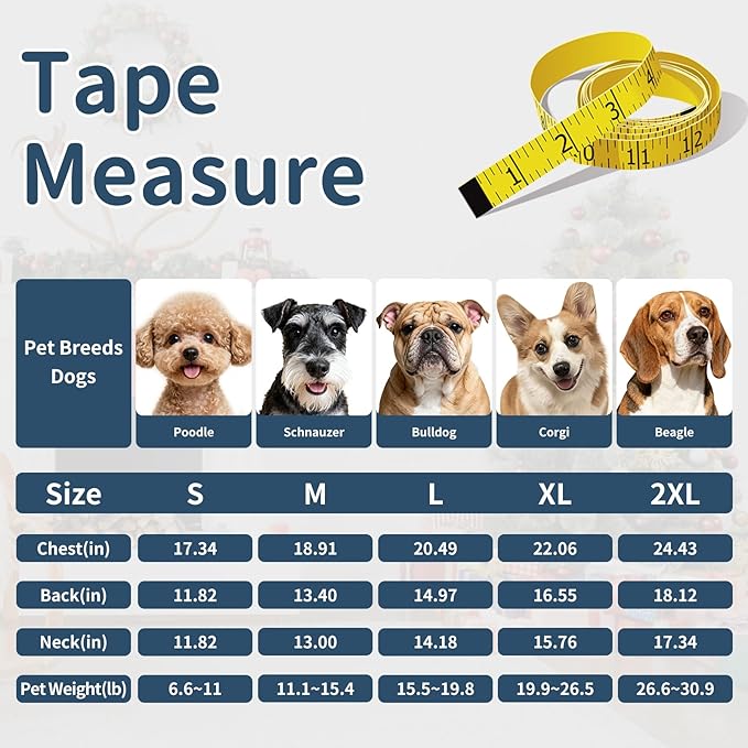 Dog Winter Coat for Small & Medium Dogs (Up to 31lb), Waterproof Dog Coat with Harness, Puppies Windproof Puppy Puffer Jacket, Snowsuit for Dachshund,Frenchie, Corgi (Paw Blue, Large)