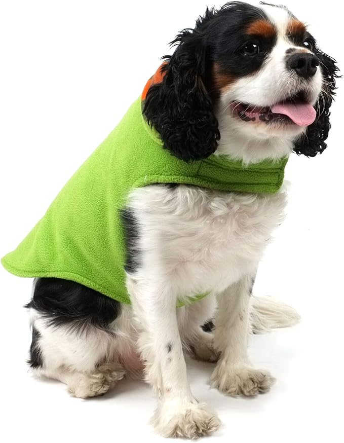The Worthy Dog Fargo Fleece Check Dog Jacket, Adjustable Reversible with Harness Hole, Wind-Resistant, Winter Outdoor Clothes for Pets, Purple - 24''
