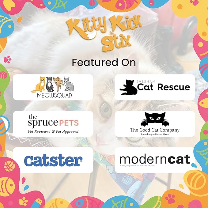Catnip Kicker Toy Set of 2 (11") - Handmade in USA Durable Kicker Cat Toy - Catnip Kicker for Cats - Interactive Kicker Toys for Cats - Cat Kick Stick - Catnip Toys for Bored Indoor Pet