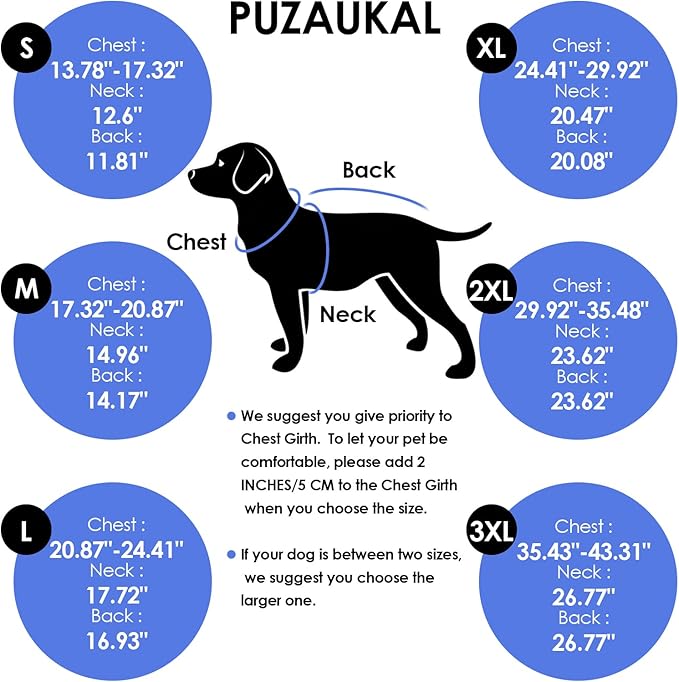 Dog Coat, Large Dog Jacket, Windproof Dogs Puffer Jacket, Fleece Lined Warm Dogs Winter Coat with Harness Hole(Blue 3XL)