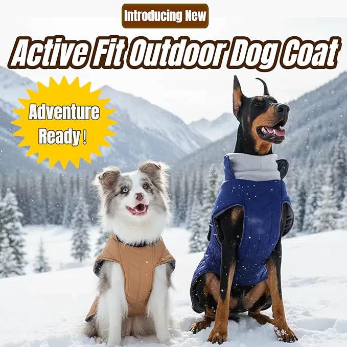 Upgraded Classic Quilted High-Loft Dog Winter Coat, Waterproof Outdoor Coats for Small Dogs, Lightweight & Thick Puppy Jacket with Leash Hole, 2-Layer Pet Vest Jackets for Dachshund Boston(Blue, S)